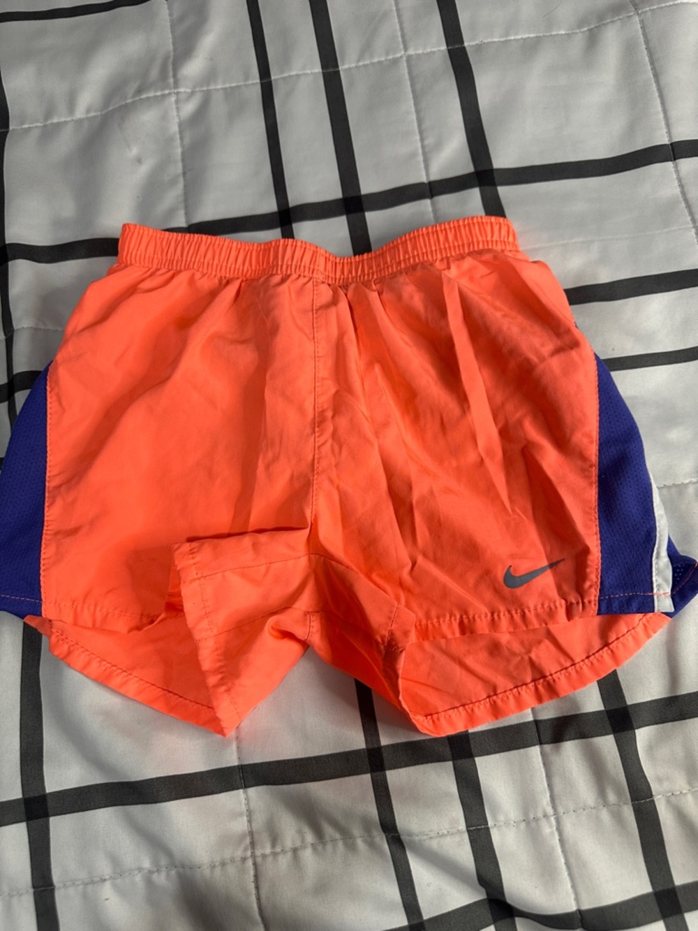 Nike Bright Orange Shorts with Purple Side Panels